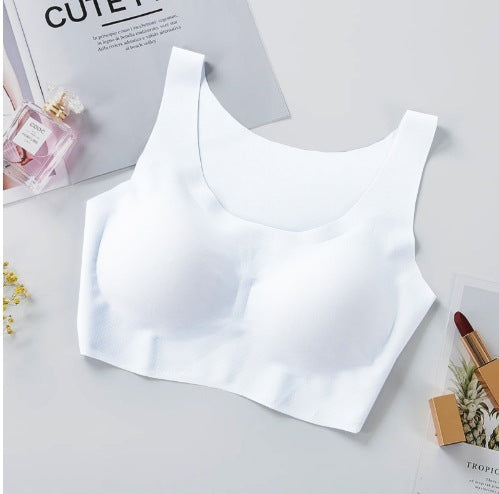 Women's Wireless Vest Bra: Seamless Icy Silk Feel, Full Coverage