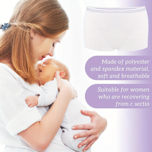 14 Counts Mesh Underwear Postpartum High Waist C Section Disposable Maternity Hospital Panties, Medium