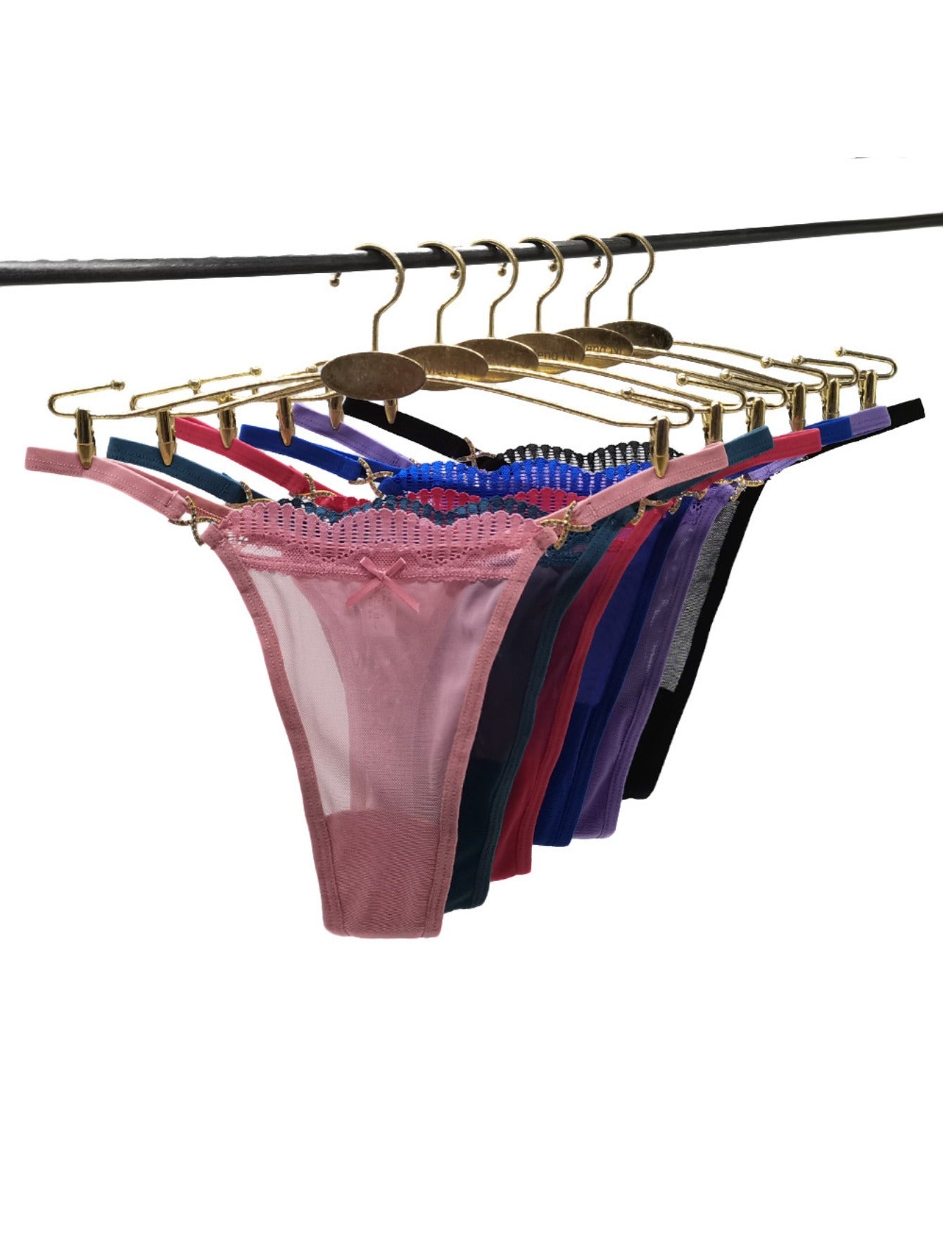 6-Pack Women's Lace Thongs: Seamless, Soft & Stretchy with Bowknot Waist