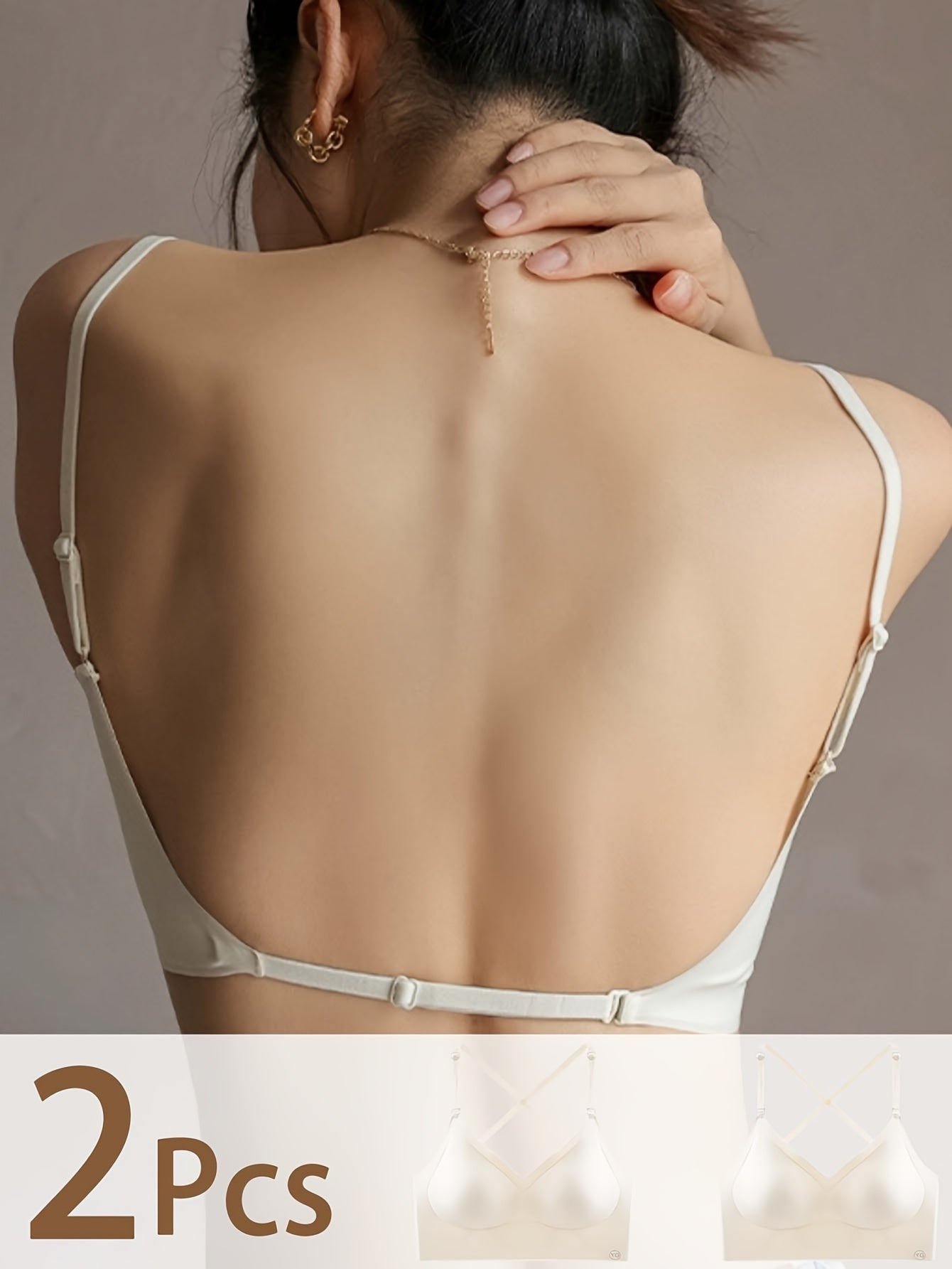 2-Pack Seamless U-Backless Sports Bras - Ultra-Breathable, Comfortable Crop Top for Yoga & Fitness
