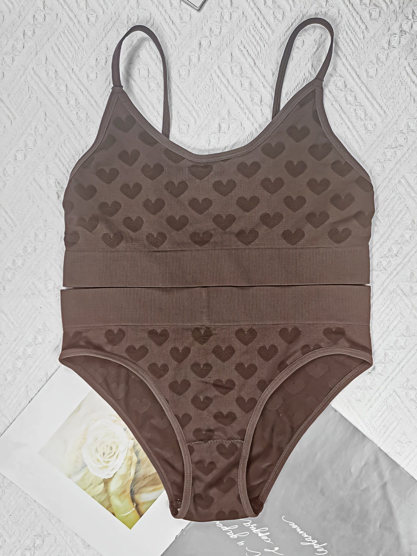 2 Sets Heart Pattern Bra & Panty, Hot Seamless Bra & Briefs Lingerie Set, Women's Lingerie & Underwear - Irene's Secret