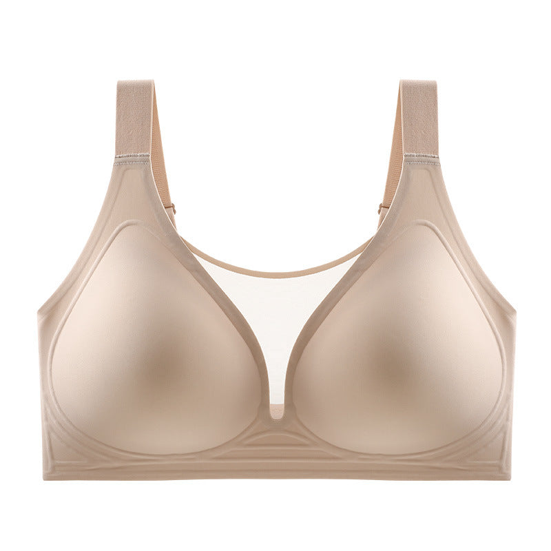 Plus Size Full Coverage Seamless Mesh Bra: Minimizes Bust, Prevents Sagging, Thin Cups