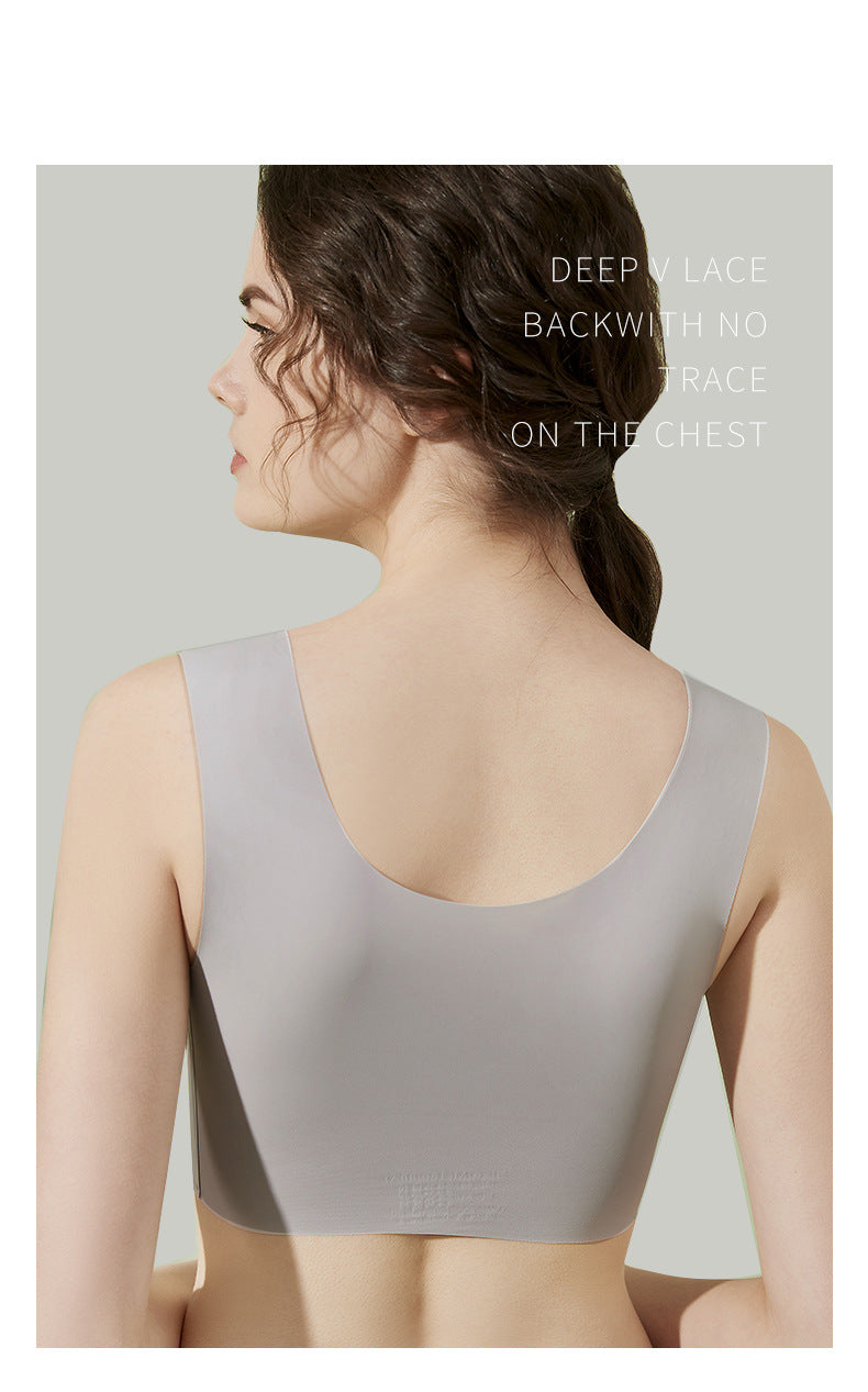 Women's Seamless Backless Vest Bra: Wireless Push-Up for Small Chest