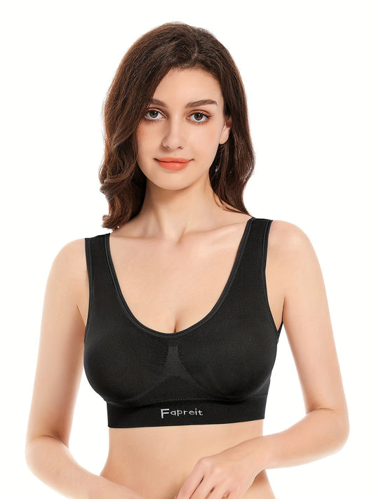 6Pc High Stretch Seamless Comfort Sports Bra - Removable Pads, Low Cut, Breathable Activewear For Fitness Enthusiasts & Workouts