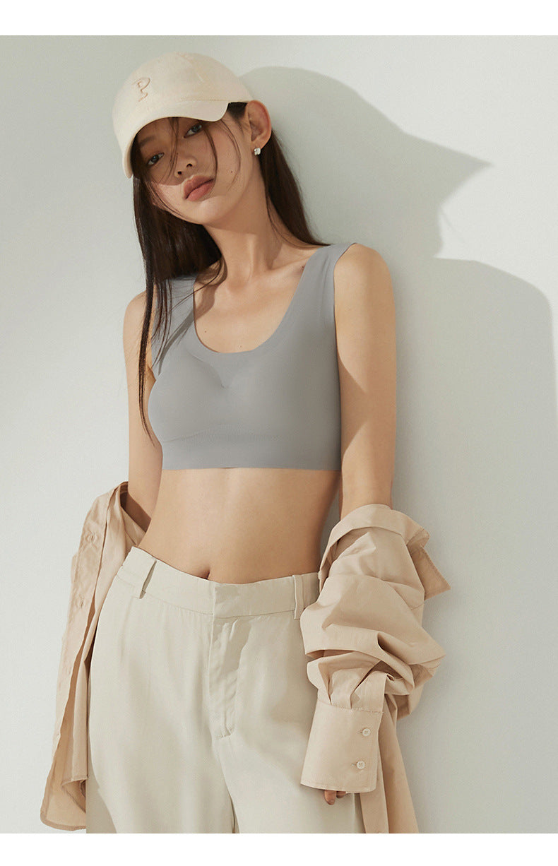 Women's Seamless Backless Vest Bra: Wireless Push-Up for Small Chest