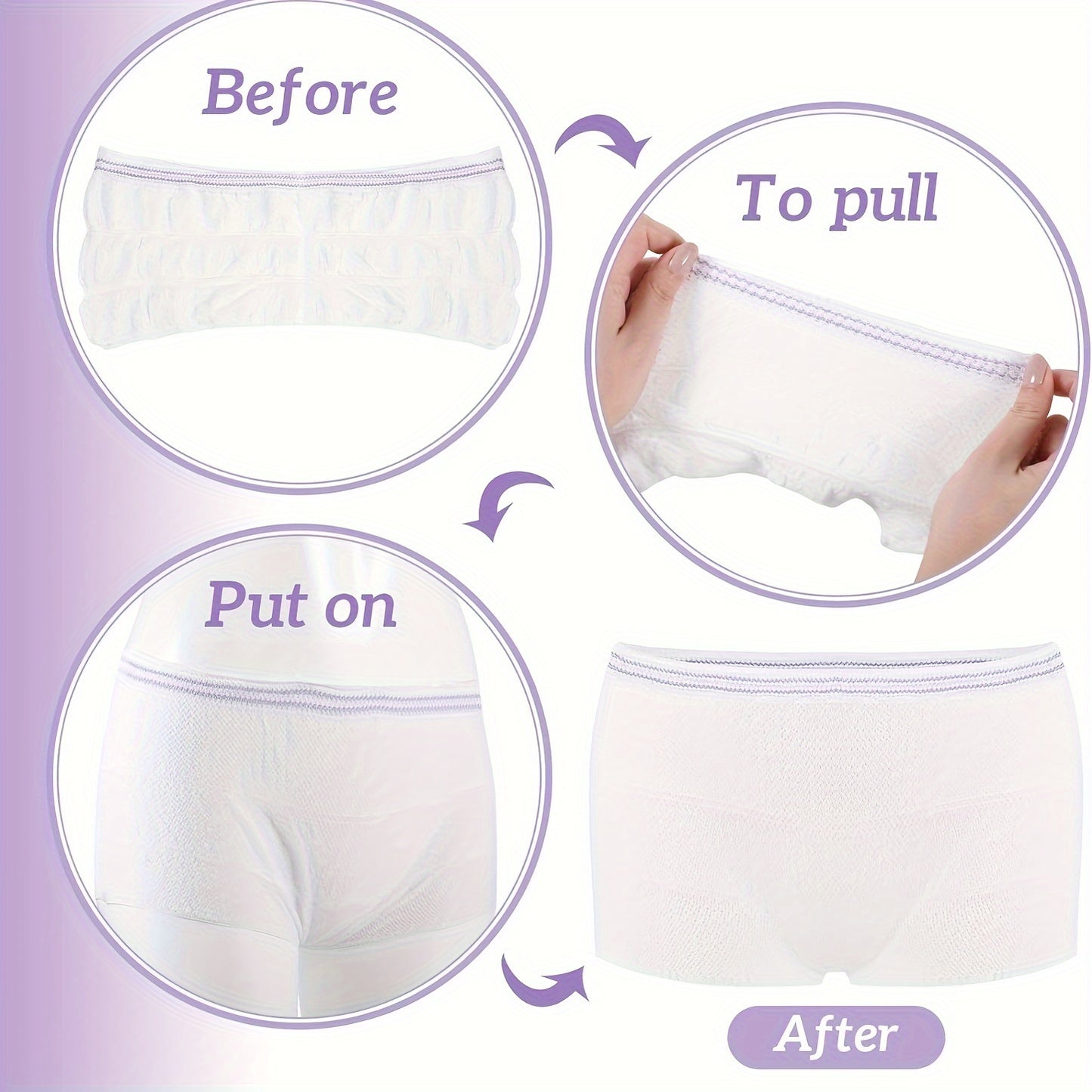 14 Counts Mesh Underwear Postpartum High Waist C Section Disposable Maternity Hospital Panties, Medium