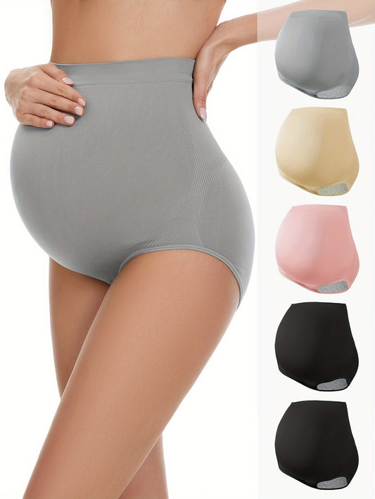 Nylon Maternity Underwear Set of 5 - High-Waisted, Shaping & Comfortable for Pregnancy