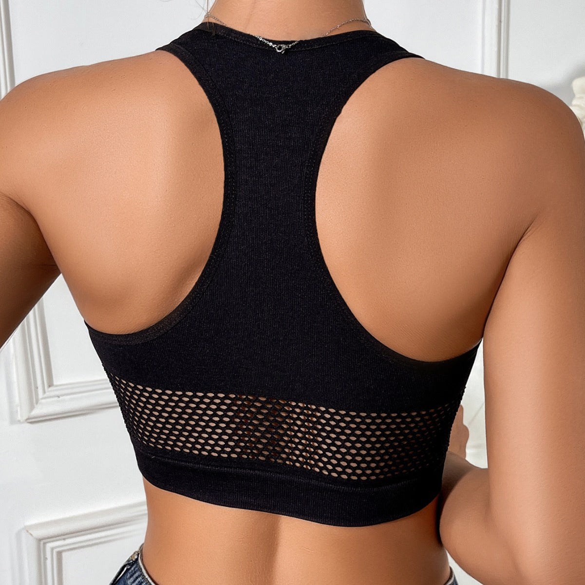 Women's Tank Bra: Full Cup, Y-Back, Wireless, Breathable Uplift