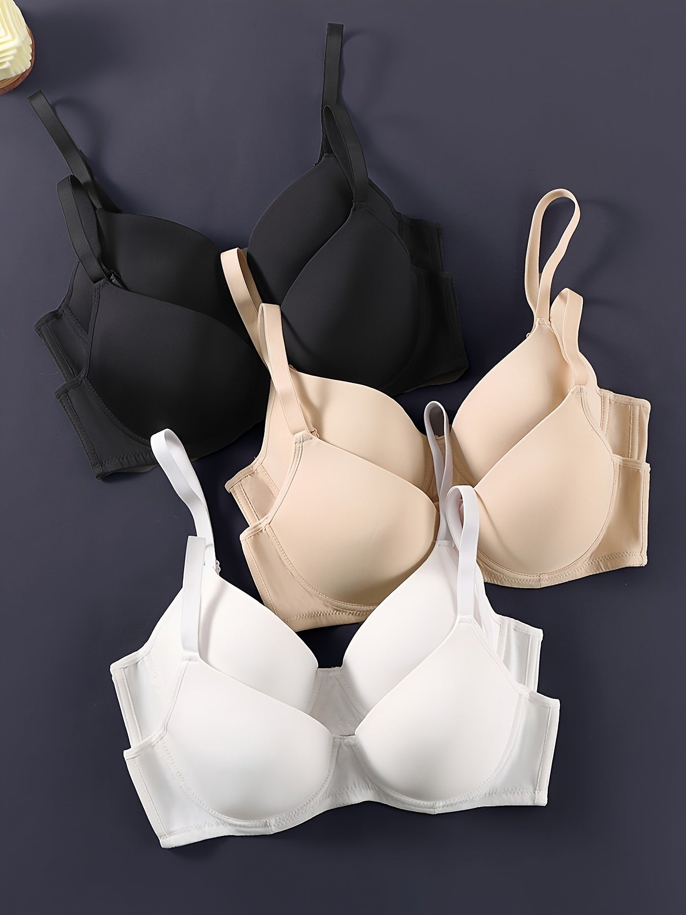 [Einfacher, fester Damen-Unterwäsche-BH] 6-teiliger einfacher, fester nahtloser BH, bequemer und atmungsaktiver Push-Up-BH, Damen-Dessous und -Unterwäsche