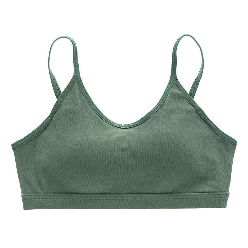Manufacturers wholesale summer threaded cotton with chest pad integrated tube top bra net red beauty back small suspender