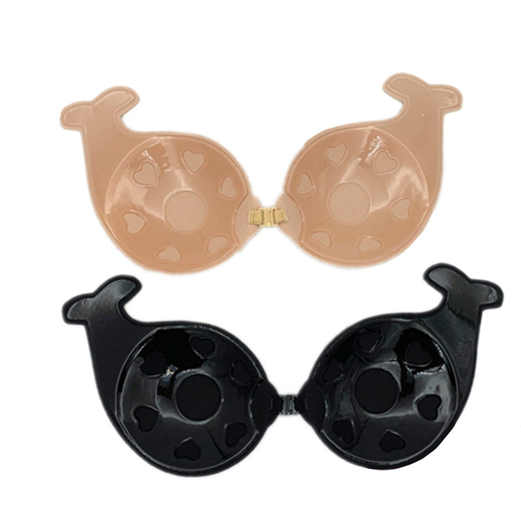 Cross-border new dolphins chest stickers anti-outer expansion deduction gathered invisible tilation milk stickers Silicone bra spot spot