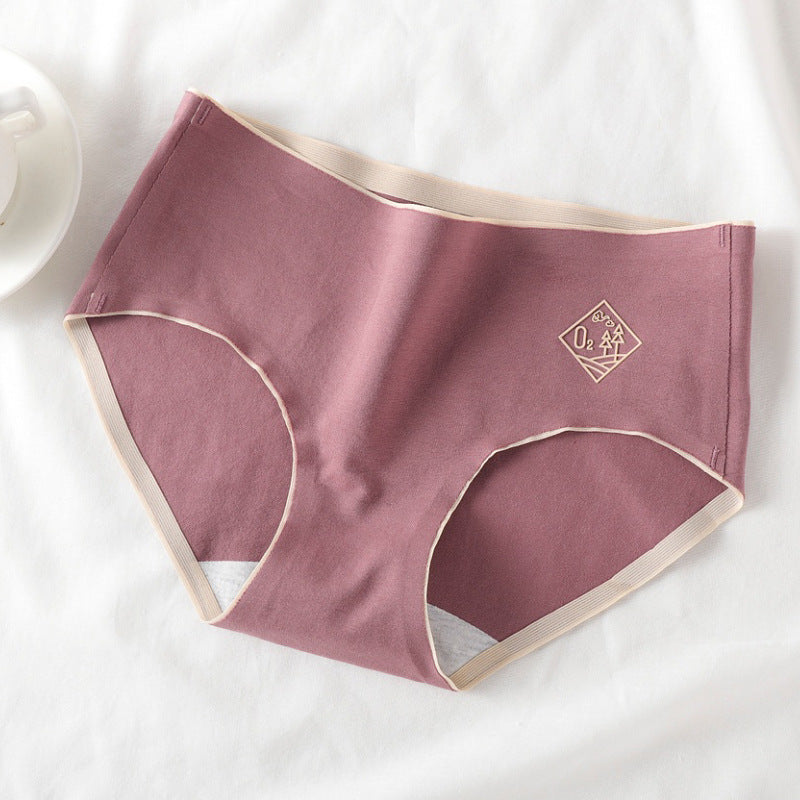 Women's underwear female pure cotton antibacterial cotton high-elastic medium waist large size one-piece no trace breathable girls triangle underwear