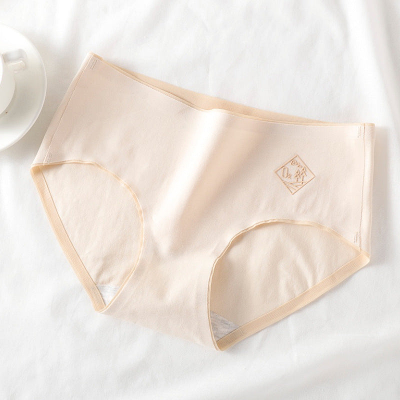 Women's underwear female pure cotton antibacterial cotton high-elastic medium waist large size one-piece no trace breathable girls triangle underwear
