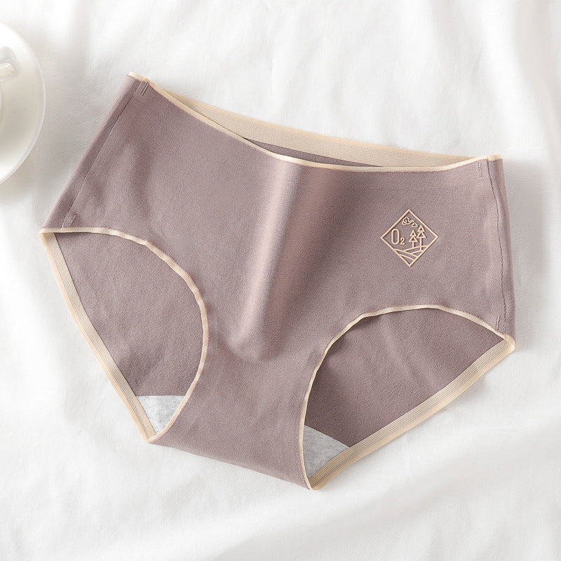 Women's underwear female pure cotton antibacterial cotton high-elastic medium waist large size one-piece no trace breathable girls triangle underwear