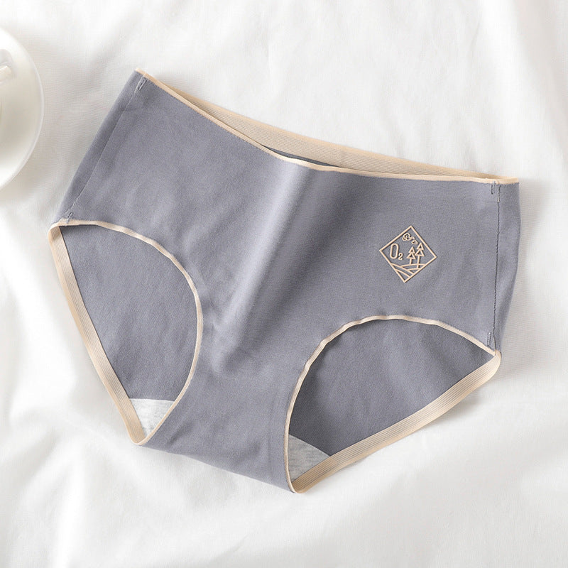 Women's underwear female pure cotton antibacterial cotton high-elastic medium waist large size one-piece no trace breathable girls triangle underwear