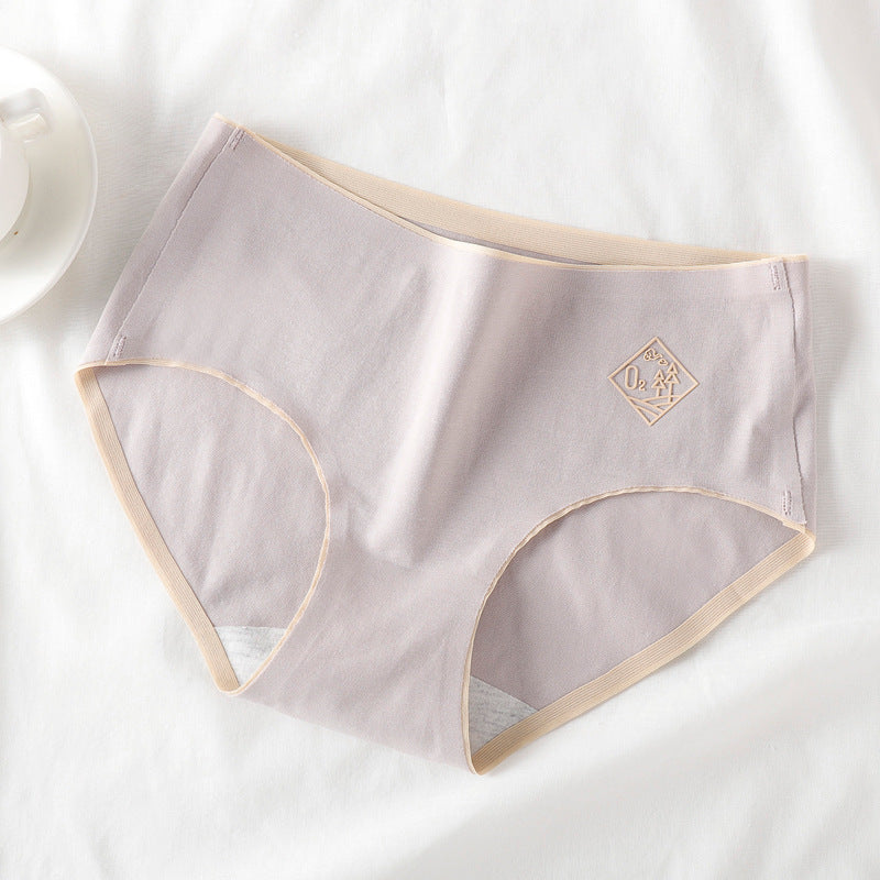Women's underwear female pure cotton antibacterial cotton high-elastic medium waist large size one-piece no trace breathable girls triangle underwear