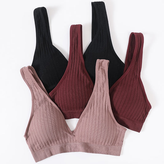 Seamless Sports Bras for Women - Plunge, Deep V, Sexy Backless Bralette Underwear