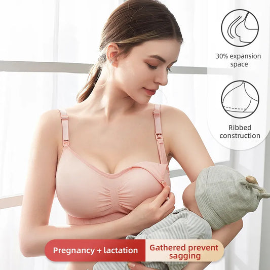 High Quality Plus Size Nursing Bra - Breathable, Seamless Maternity Bra with Push Up for Women