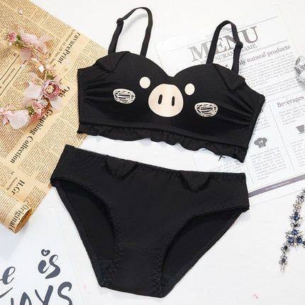 Cute Steel-Rimless Underwear With Small Bust Gathering And Adjustable Collateral Breast Student Stereotyped Bra