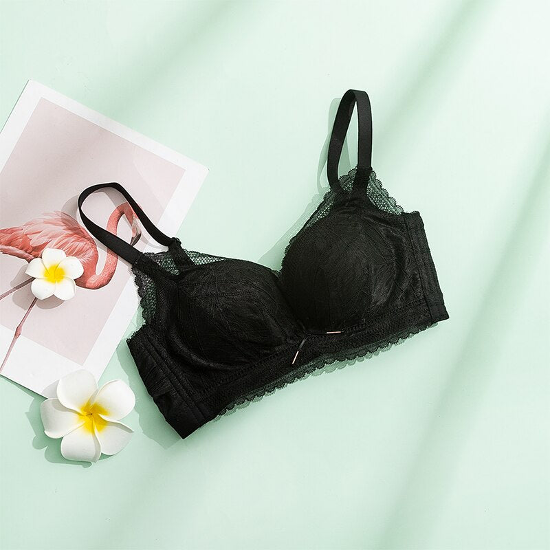 Sujetador de encaje SuyaDream para mujer, copa 3/4, con forro 100 % de seda, relleno sin aros, estilo francés, color negro 2025
