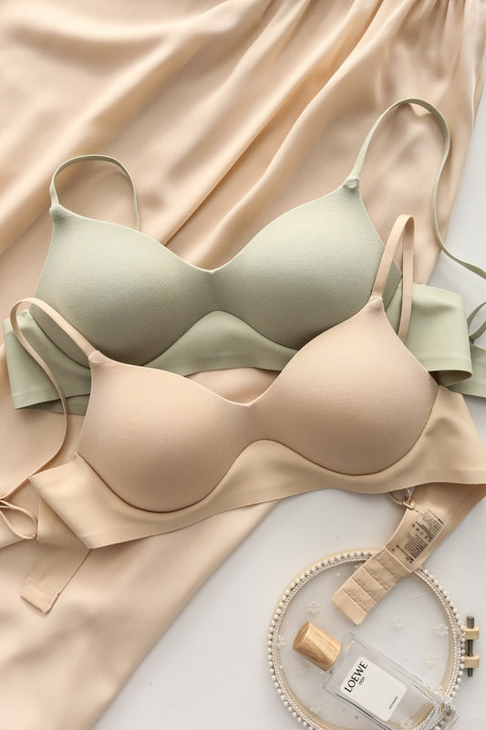 Wriufred Modal Glossy Bra - Sommerliches, schlichtes Mädchen-Bralette, kein Stahlring, keine Spuren, dünne Körbchen-Dessous