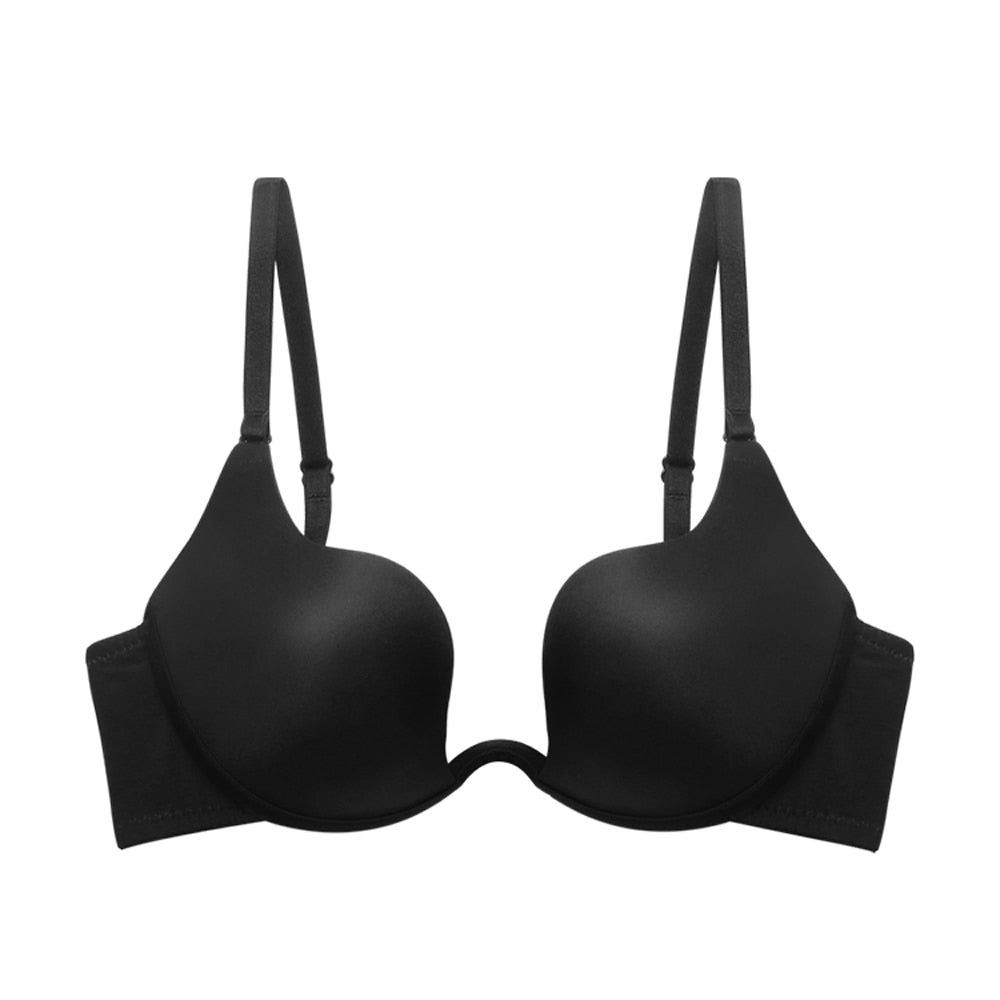 VANZTINA Women's Sexy Push Up Bras - Plunge Seamless Underwire Bralette, Low Cut & Beauty Back Design
