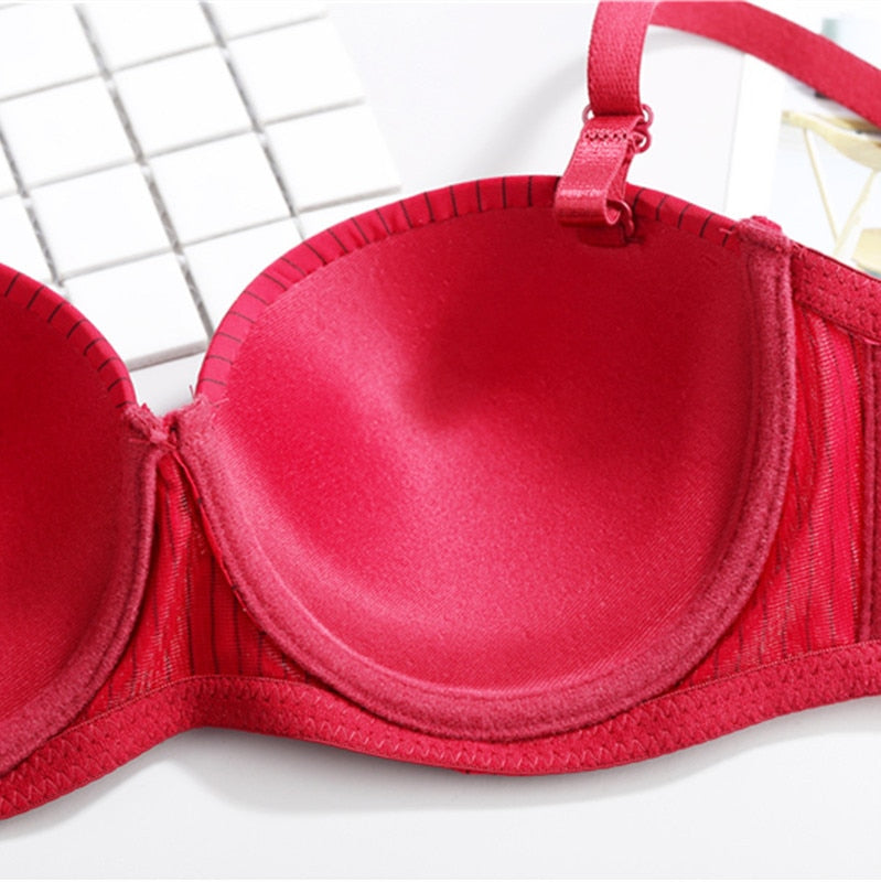 Big size Sexy women Push Up bra Underwear Female Bra Small Chest Gathered chest lovely Bra thin half cup lady bra 32 34 36 38