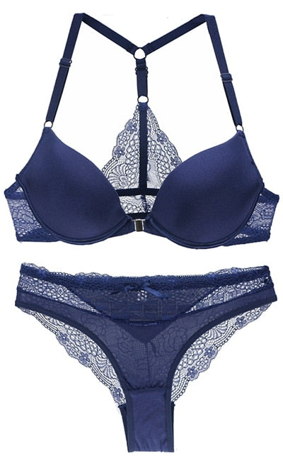 Conjunto de sujetador y braguita con copa ABC, sexy y elegante, en 8 colores, lencería push up para mujer.