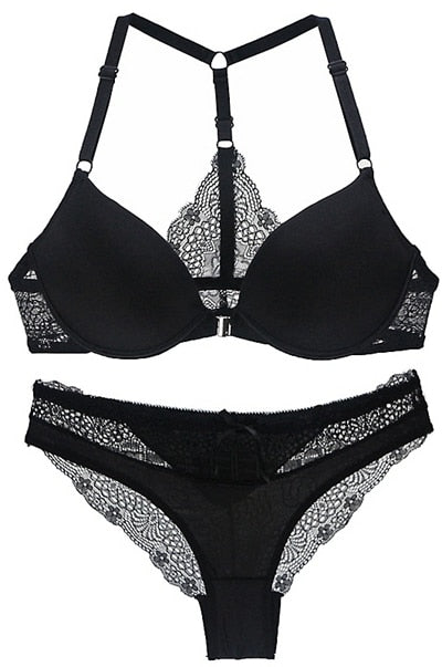 Conjunto de sujetador y braguita con copa ABC, sexy y elegante, en 8 colores, lencería push up para mujer.