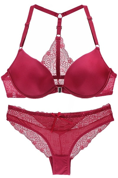 Conjunto de sujetador y braguita con copa ABC, sexy y elegante, en 8 colores, lencería push up para mujer.