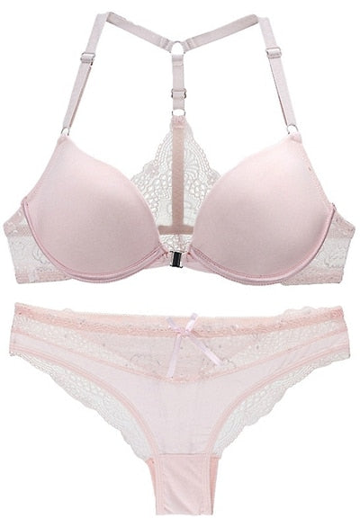 Conjunto de sujetador y braguita con copa ABC, sexy y elegante, en 8 colores, lencería push up para mujer.