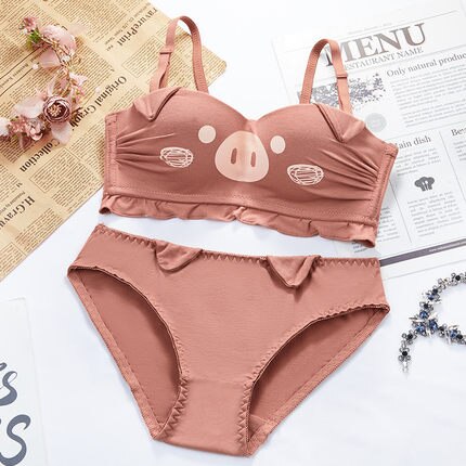 Cute Steel-Rimless Underwear With Small Bust Gathering And Adjustable Collateral Breast Student Stereotyped Bra