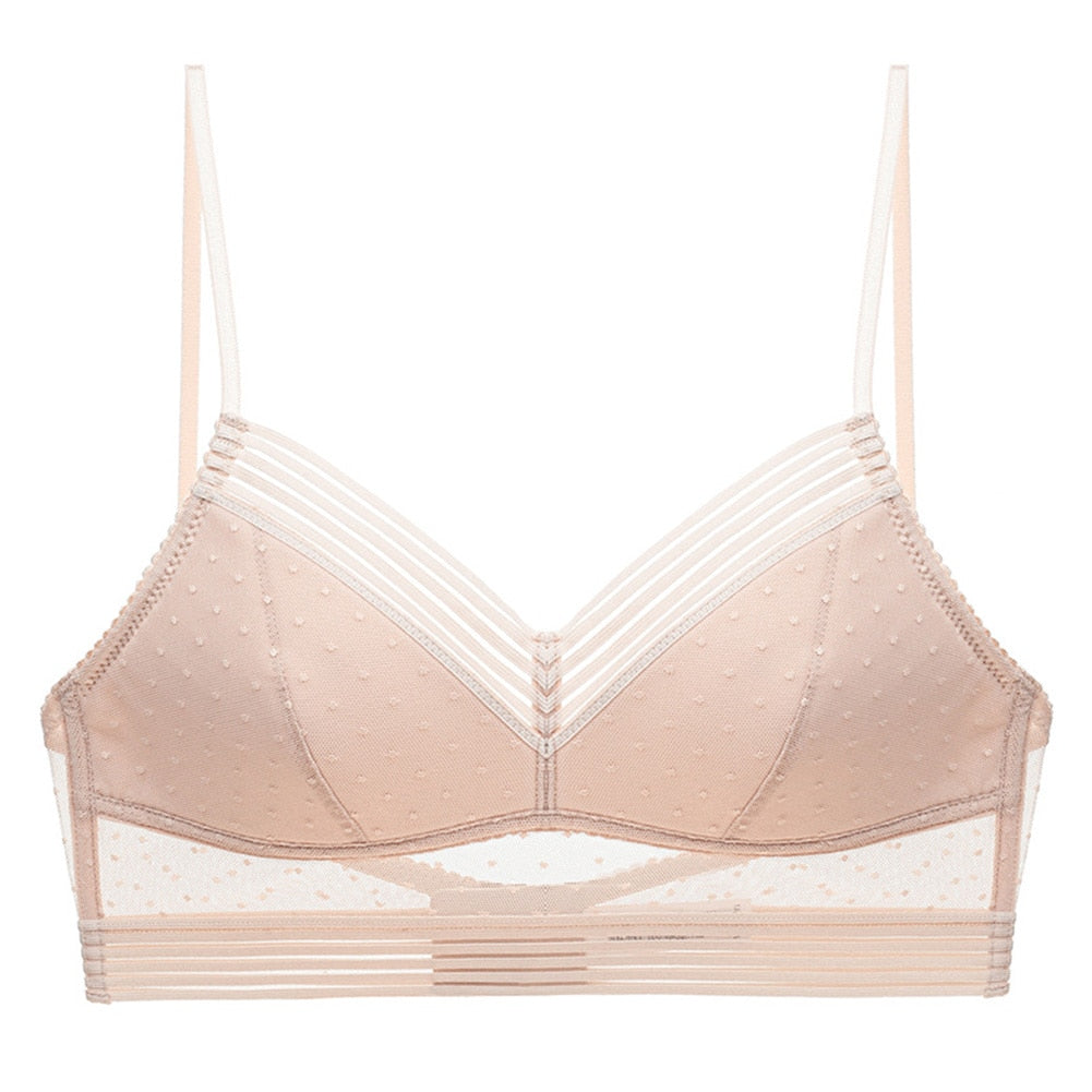 Newly Ladies Bras Underwear - Low Back Comfortable Lifting Bra, Lace Ultra Thin