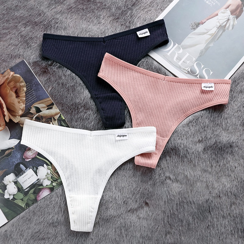 Women's Cotton G - String Panties: Comfortable Casual T - back Underwear