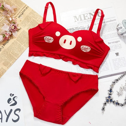 Cute Steel-Rimless Underwear With Small Bust Gathering And Adjustable Collateral Breast Student Stereotyped Bra