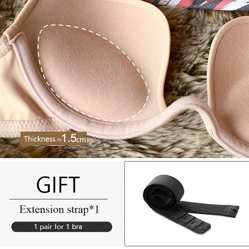 Women's Thick Cotton Push Up Bra and Thong Set - Comfort & Style