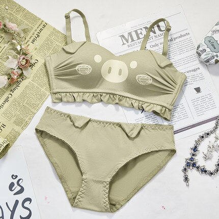 Cute Steel-Rimless Underwear With Small Bust Gathering And Adjustable Collateral Breast Student Stereotyped Bra