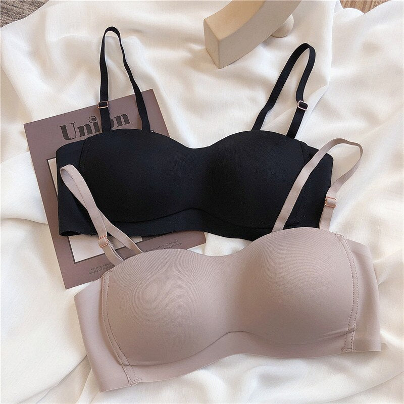 Seamless Soft Wireless Push Up Bra for Women - Comfortable Sleep Underwear, Sexy Bralette
