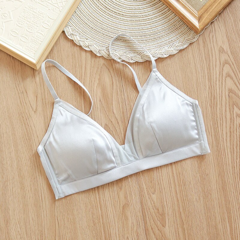 Women Silk Bra 93% Mulberry Silk 8% Spandex Lining 3/4 Cups Everyday wear Bra 2025 Underwear Pink Intimates TA001