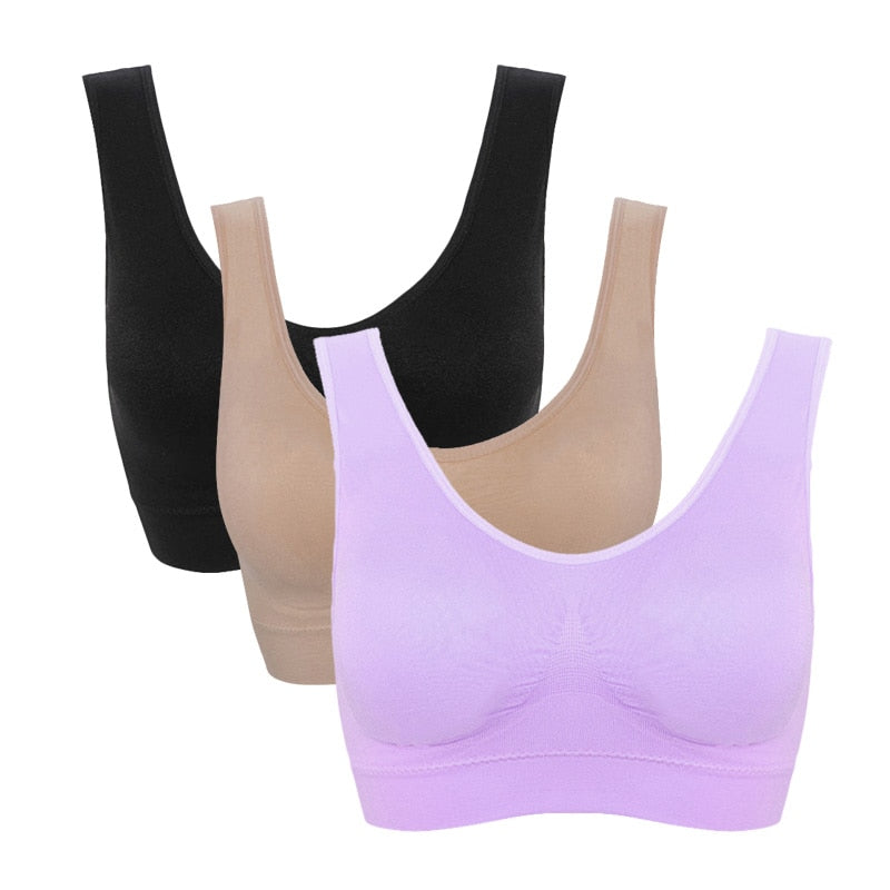 Seamless Plus Size Wireless Bras with Pads (3 Pack) - Comfort & Support for Plus Sizes