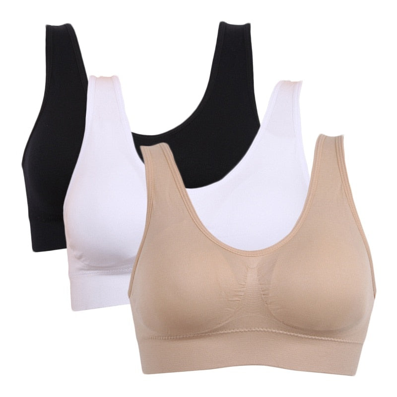 Seamless Plus Size Wireless Bras with Pads (3 Pack) - Comfort & Support for Plus Sizes