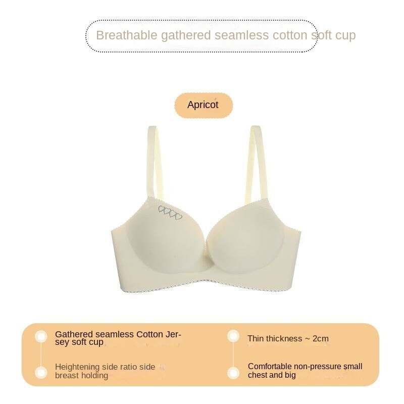 Damenunterwäsche: Geraffter, verdickter, sexy, spurloser Latex-BH für spezielle kleine Körbchen