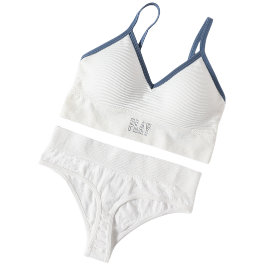 Conjunto de sujetador sexy sin costuras para mujer con tanga: bralette cómodo y sin aros para fitness.