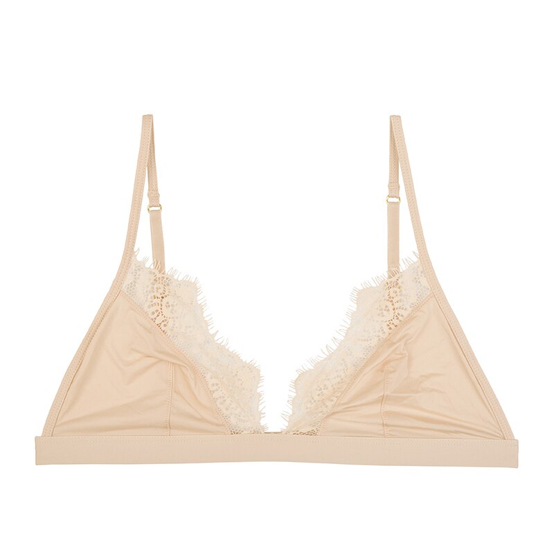Mulberry Silk Wire-Free Bralette for Women - 3/4 Cups, Natural Silk Lining, Sexy Push Up for Small Chest