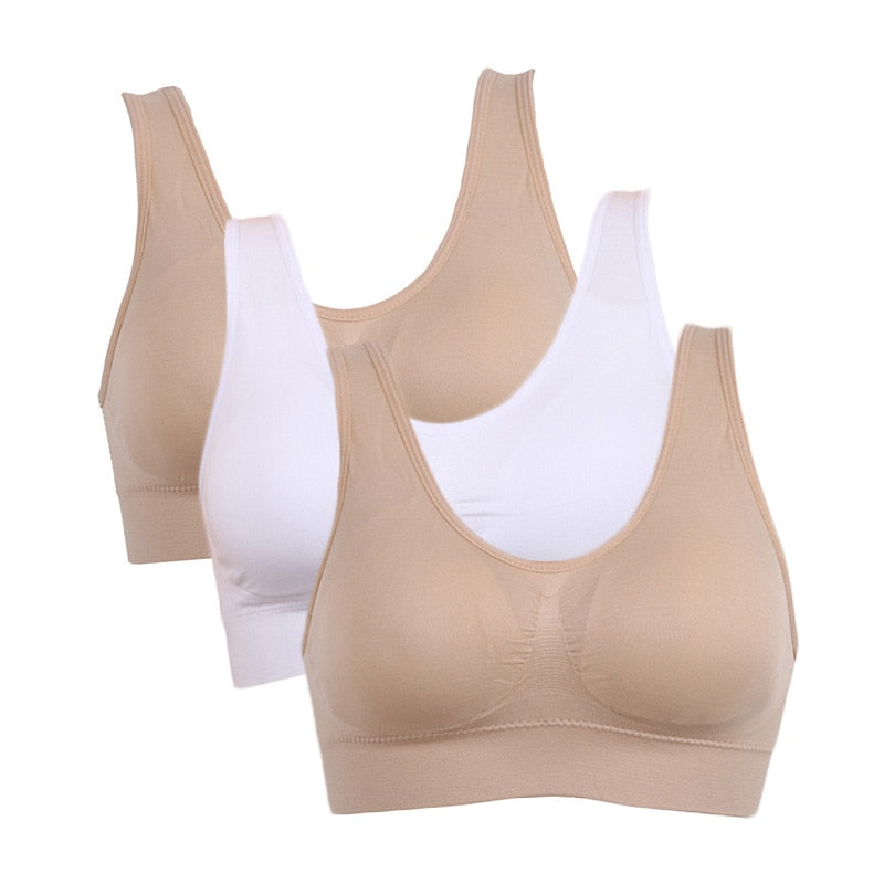 Seamless Plus Size Wireless Bras with Pads (3 Pack) - Comfort & Support for Plus Sizes