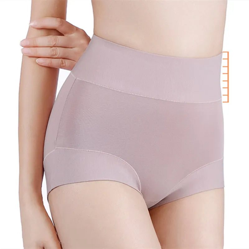 Cotton Female Underwear for Plus Size Women - High-Rise Panties with Abdomen Tightening
