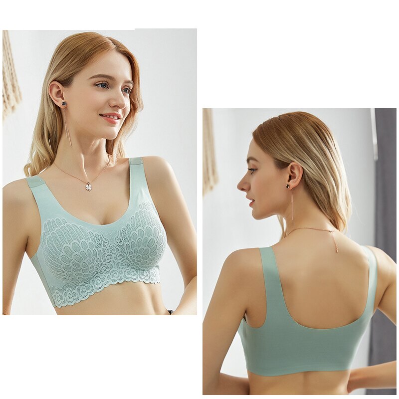 Plus Size Bras 3XL - 4XL for Women - Seamless, Sexy Lace, Push Up with Pad