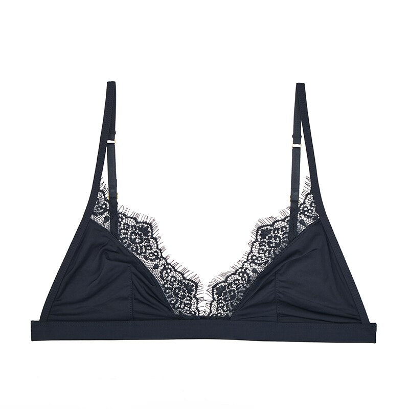 Mulberry Silk Wire-Free Bralette for Women - 3/4 Cups, Natural Silk Lining, Sexy Push Up for Small Chest