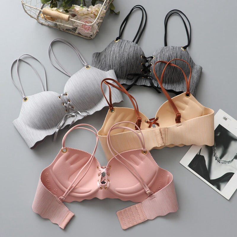 CINOON Super Push Up Wire Free Women's Bralette - Sexy Seamless Underwear with Beauty Back Design