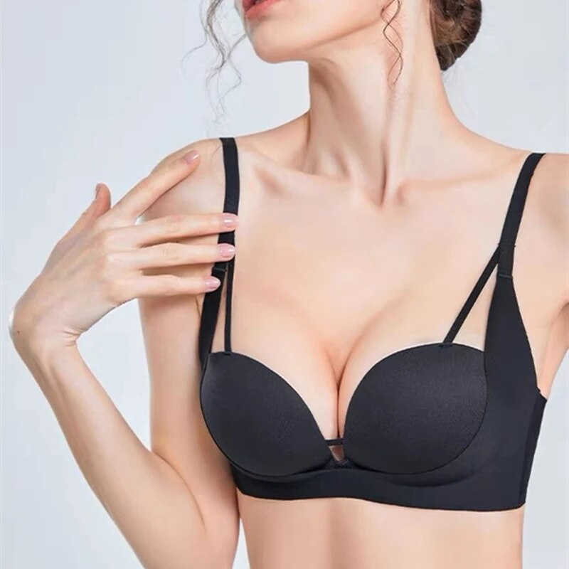 Seamless Women's Underwear for Small & Flat Breasts - Push-up, Anti-sagging Glossy Bra